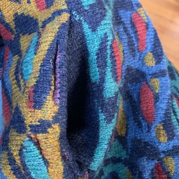 KOLOR KNOTS 100% wool made in Ireland women’s sweater cardigan colorful - Picture 12 of 15